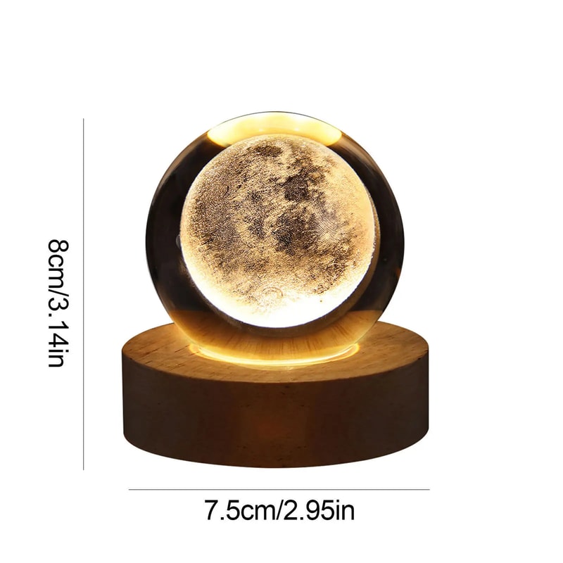 3D Moon Planet Galaxy LED Crystal Ball Toys Table Lamp Kids Educational Gifts Party Decor For Birth 4