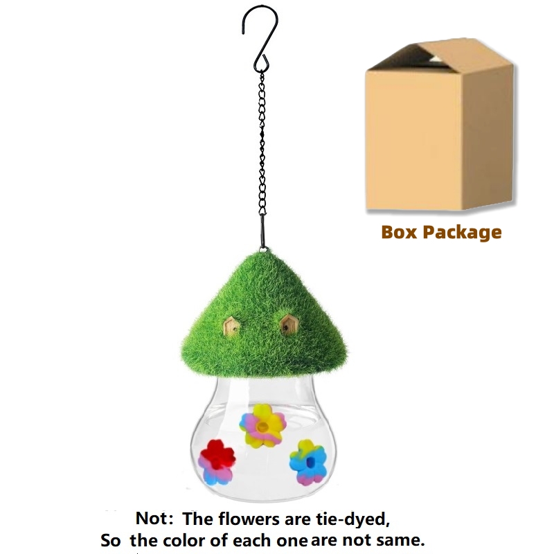 Mushrooms Wind Chimes, Hanging Hummingbird Feeders, Bird Feeding Station for Garden Decor