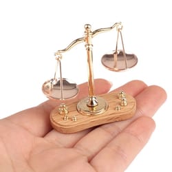 exquisite miniature balance scales ornament, antique justice scale model, kids gift