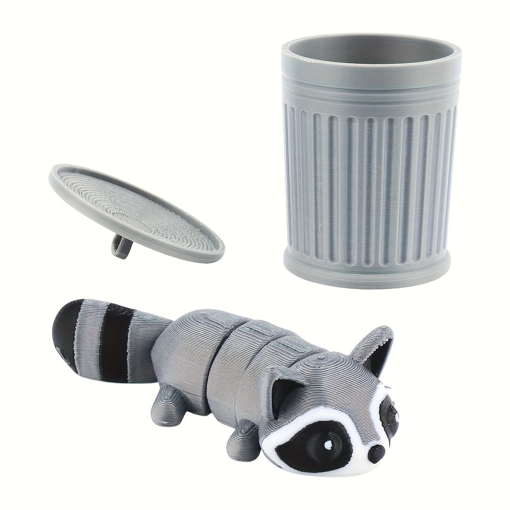 Multifunctional Raccoon Trash Can Decoration, Printed Raccoon Statue for Indoor and Outdoor Use