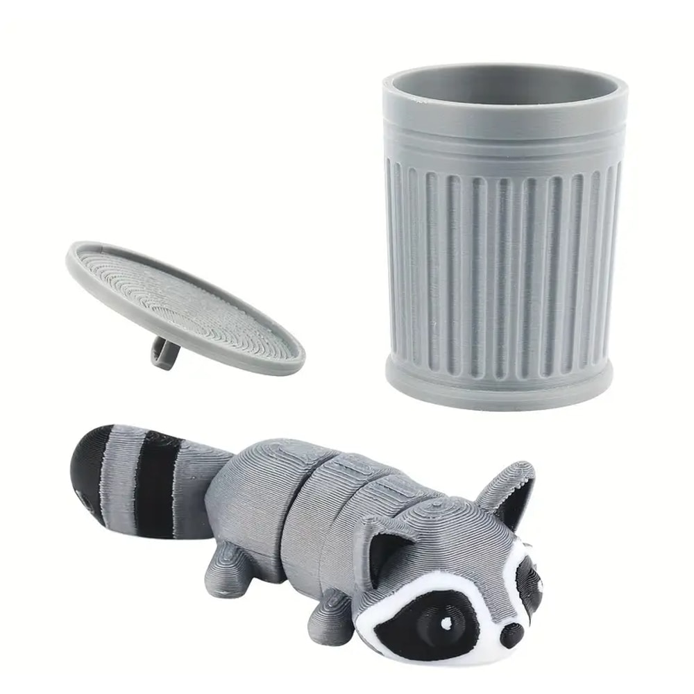 Multifunctional Raccoon Trash Can Decoration, Printed Raccoon Statue for Indoor and Outdoor Use