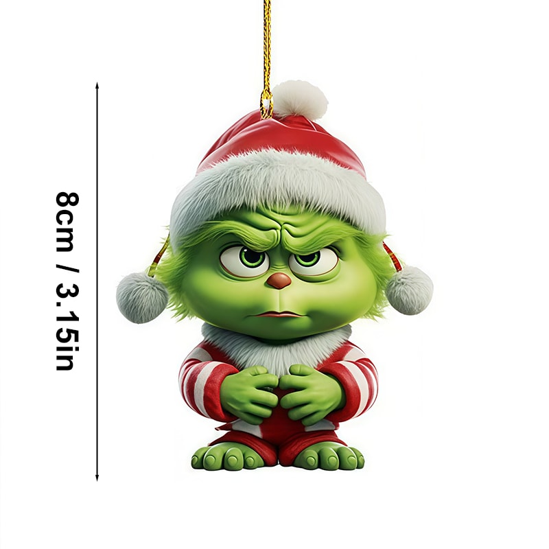 Creative Green Grinch Christmas Tree Ornament Cartoon Hanging Pendant For Holiday Thanksgiving And 0