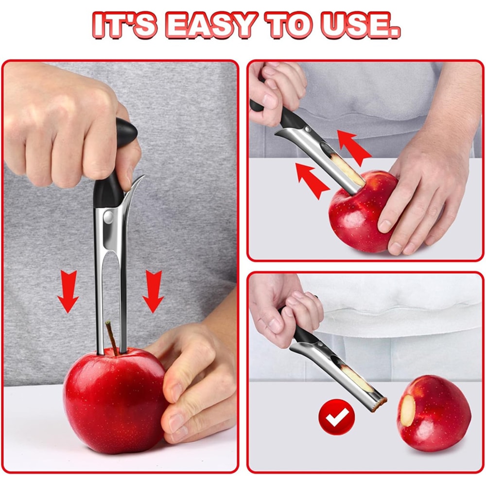 Apple Corer, Multi Function Stainless Steel Fruit Core Remover Tool for Kitchen, Vegetable Tools