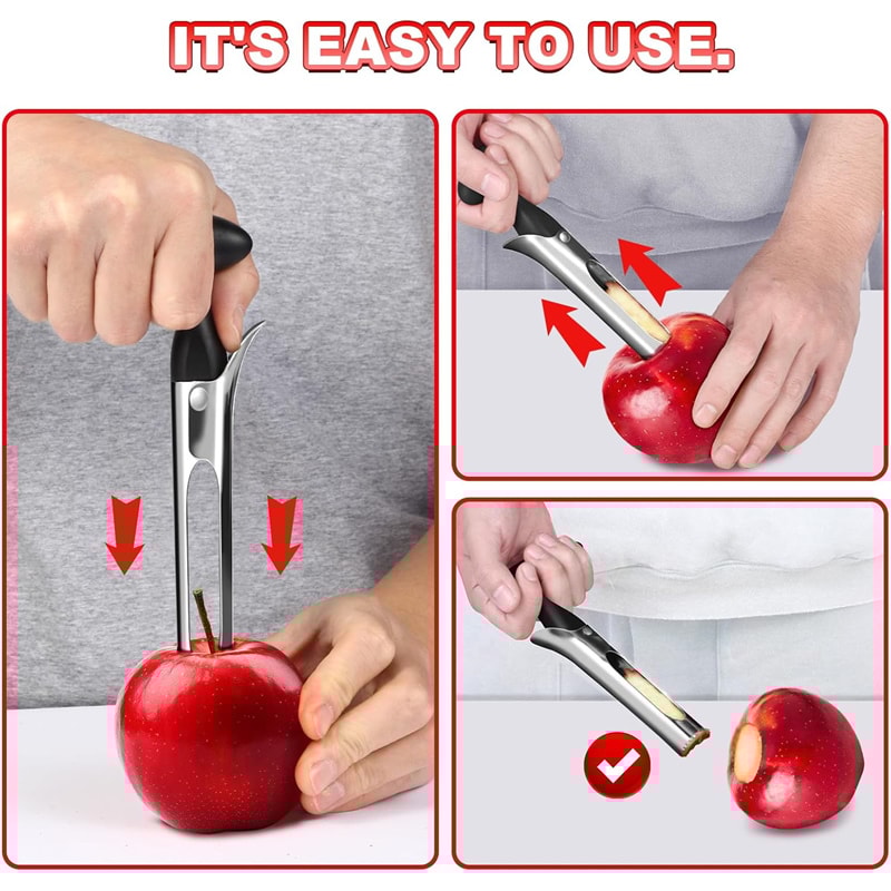 Apple Corer, Multi Function Stainless Steel Fruit Core Remover Tool for Kitchen, Vegetable Tools