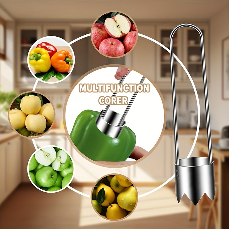 Durable Hand Tool for Vegetables, Portable 304 Stainless Steel Core Remover for Apples, Pears, Sharp Serrated Cutter