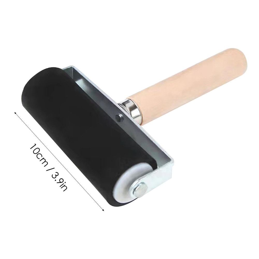 Printmaking Tool Small Rubber Roll Rubber Roller Wooden Handle Ink Roller Paint Brush Art Craft 8