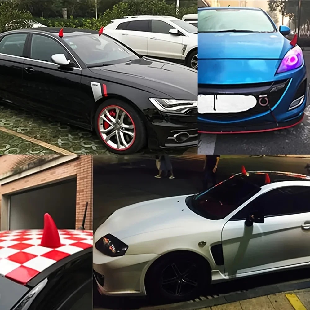 Two Eyecatching Devil Horns With Roof Decorations Suitable For Car Tricycles And Fourwheelers To En 3