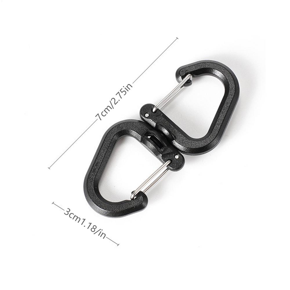Portable S Chain Hook, Backpacks Carabiner with Degree Swivels, Camping Double Hook, Backpacks Buckles