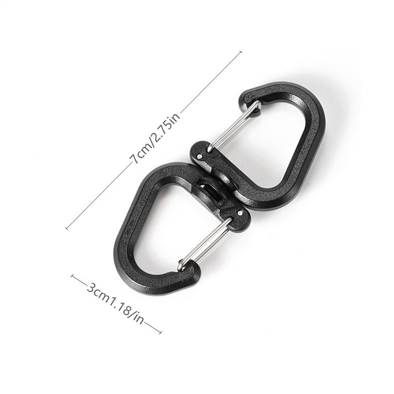 Portable S Chain Hook, Backpacks Carabiner with Degree Swivels, Camping Double Hook, Backpacks Buckles