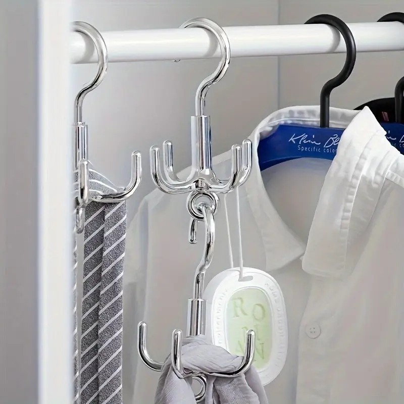 Belt Organizer, Multifunctional Rotating Clothes Hook, Punch Free Coat Hanger, Scarf Storage Rack