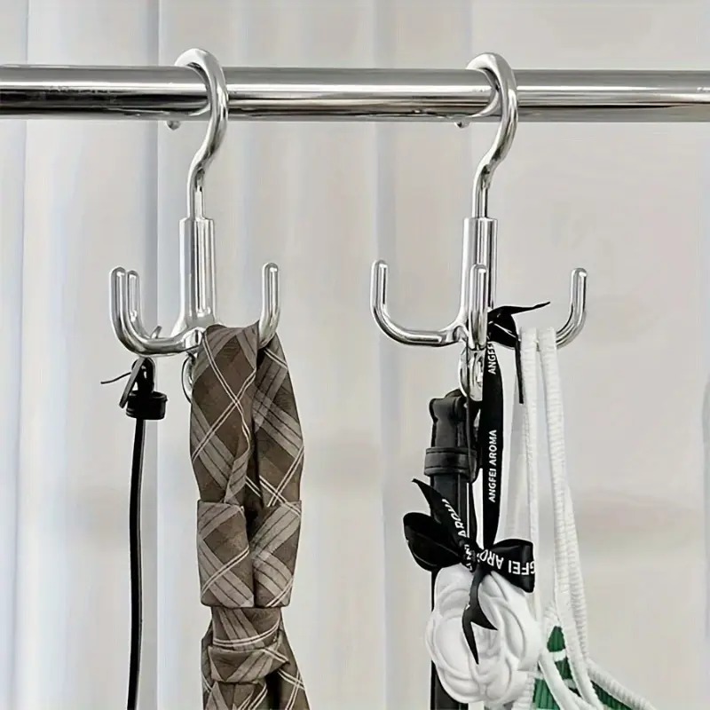 Belt Organizer, Multifunctional Rotating Clothes Hook, Punch Free Coat Hanger, Scarf Storage Rack