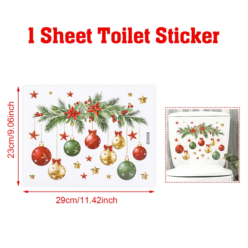 Merry Christmas Snowman Toilet Sticker, Xmas Bathroom Decor, Party Decoration, Navidad Natal Gift