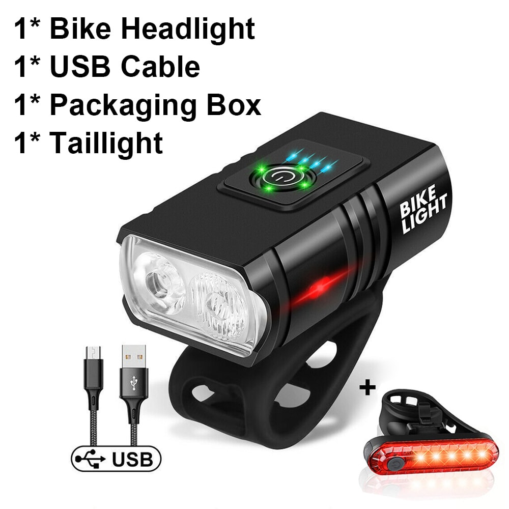 USB Rechargeable Bicycle Light Headlight T6 Flashlight LED Torch For MTB Mountain Cycling High Beam 6