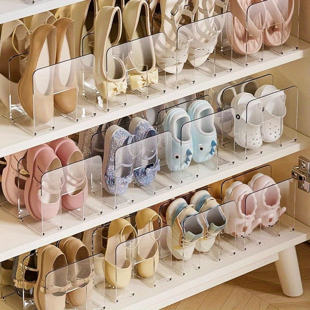 Transparent Acrylic Compartments Shoe Rack, , No Need for Electricity, Ideal for Any Room Type