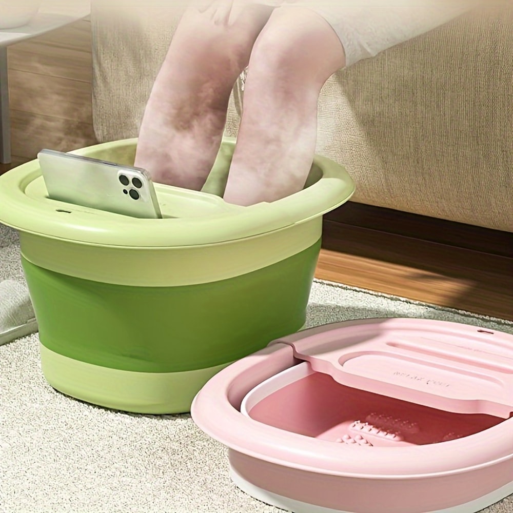 Adjustable Height Foldable Portable Foot Bath Tub With Drainage Holes Leg Massage 1