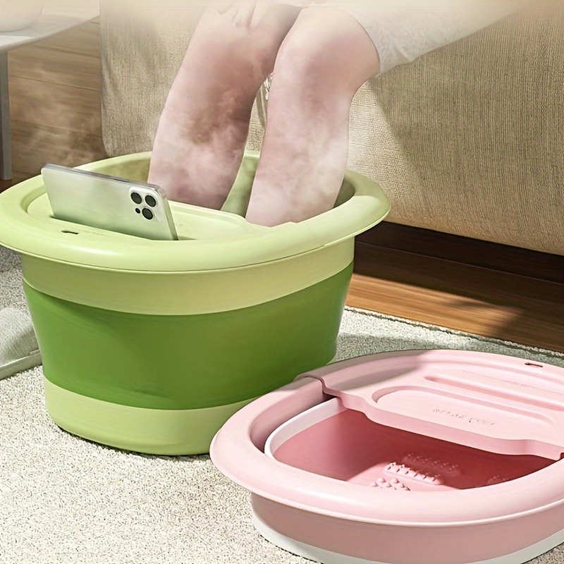 Adjustable Height Foldable Portable Foot Bath Tub With Drainage Holes Leg Massage 1