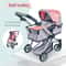 Trendy Baby Doll Pushchair with Canopy, Storage Basket, Fits Dolls Up to 18", Kids Pretend Play Toy