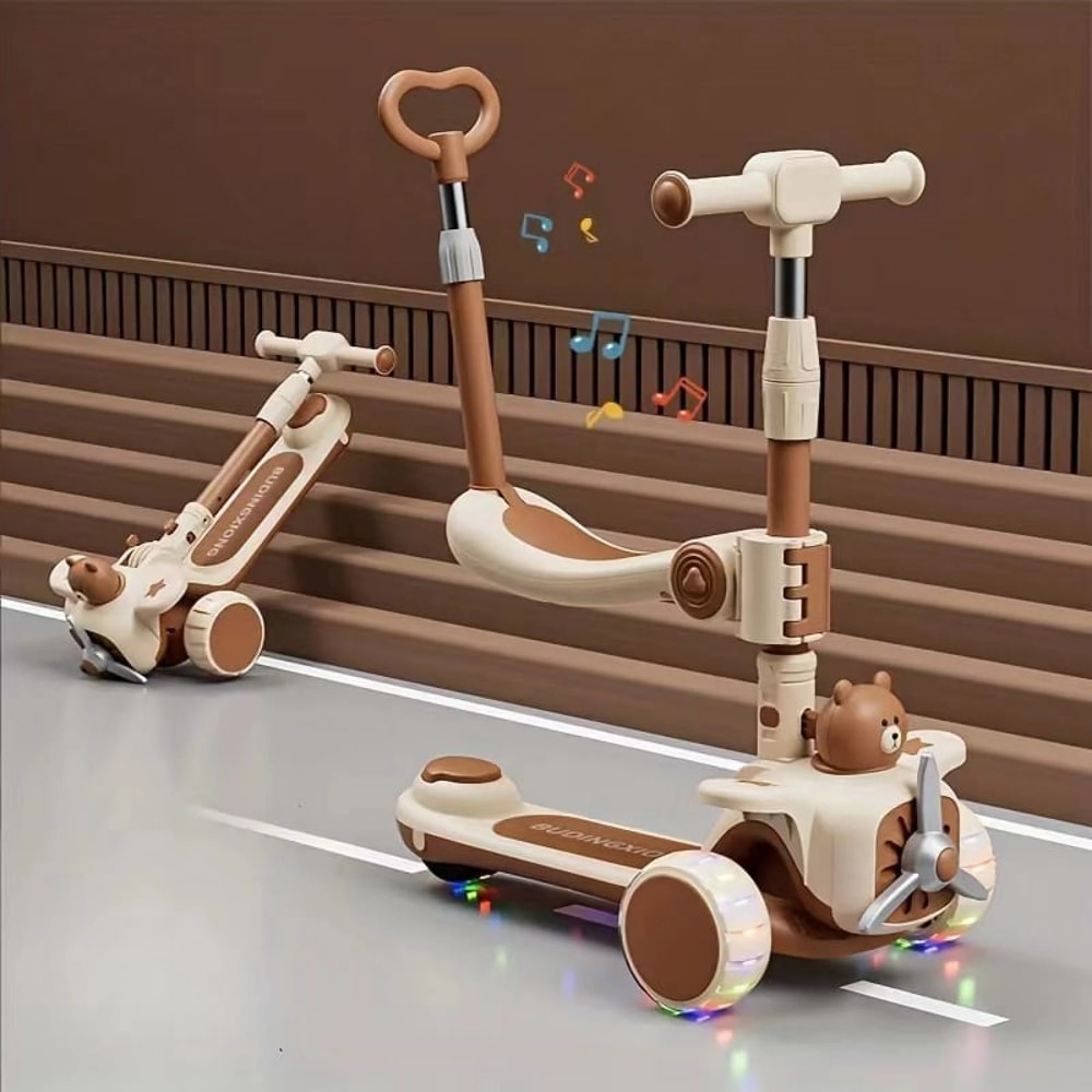 Push Scooter for Toddlers with Seat and Parent Handle, Outdoor Ride On Toy for Boys and Girls, Perfect Gift