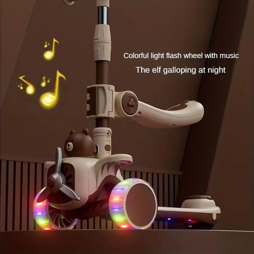 Push Scooter for Toddlers with Seat and Parent Handle, Outdoor Ride On Toy for Boys and Girls, Perfect Gift