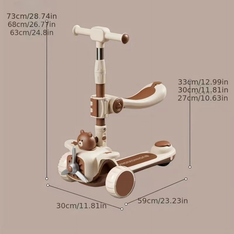 Push Scooter for Toddlers with Seat and Parent Handle, Outdoor Ride On Toy for Boys and Girls, Perfect Gift