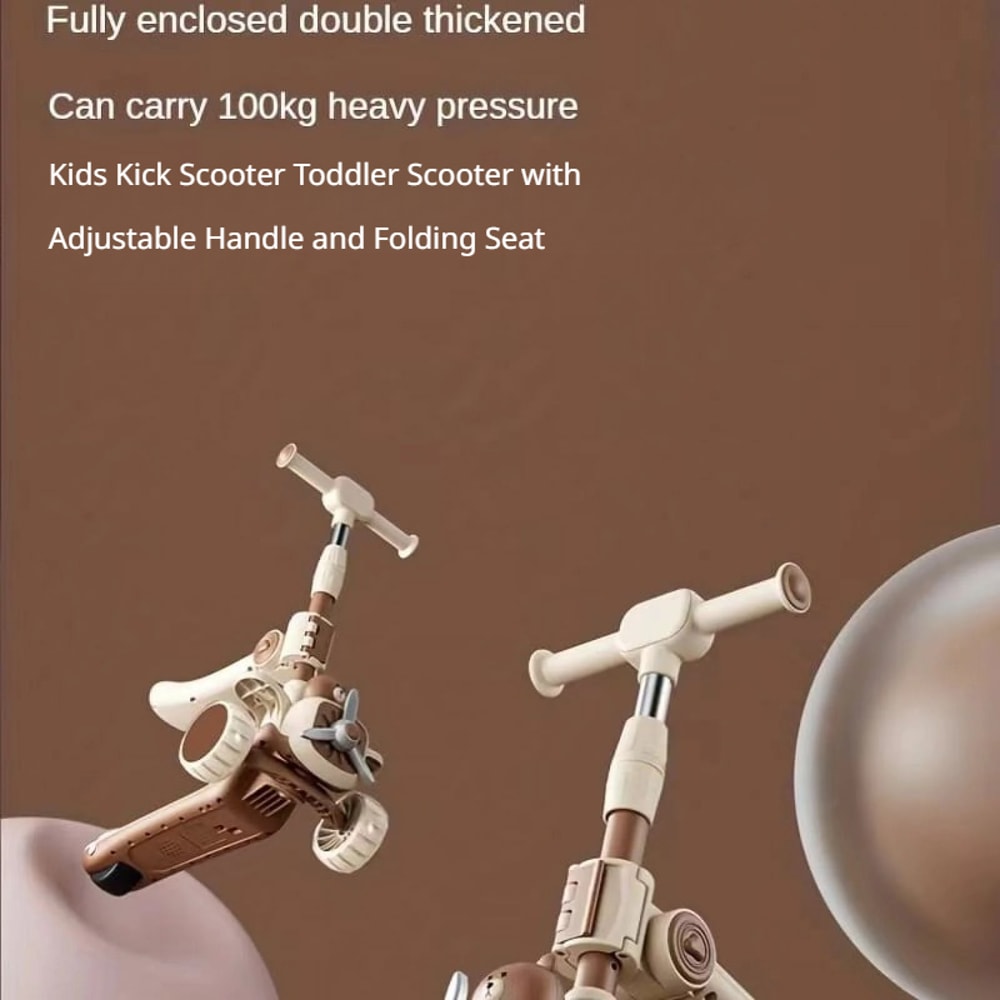 Push Scooter for Toddlers with Seat and Parent Handle, Outdoor Ride On Toy for Boys and Girls, Perfect Gift