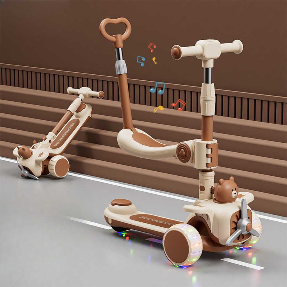 Push Scooter for Toddlers with Seat and Parent Handle, Outdoor Ride On Toy for Boys and Girls, Perfect Gift