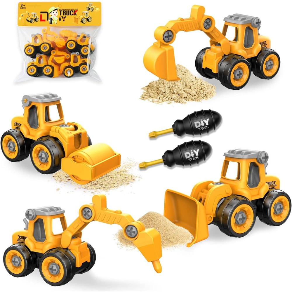 STEM Learning Take Apart Construction Truck Car Toys for Kids, Puzzle Play Educational Engineering Building Kit Gift