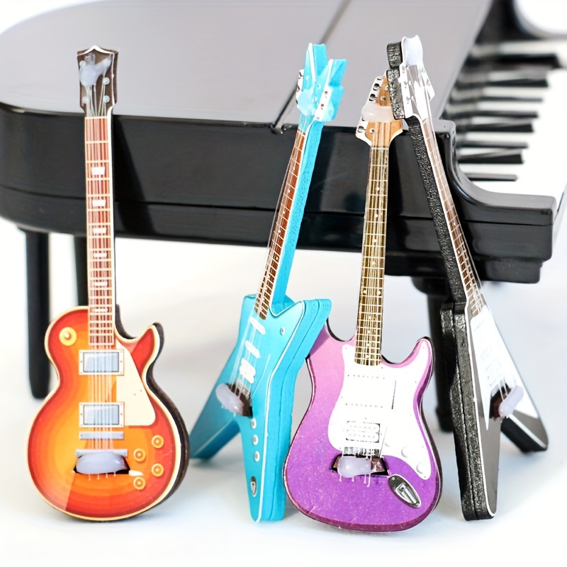 Mini Simulation Electric Guitar For Doll House Popular Guitar Matching Miniature Scene Props 0