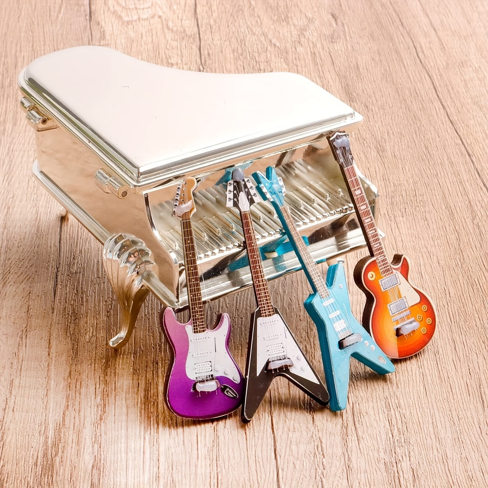 Mini Simulation Electric Guitar For Doll House Popular Guitar Matching Miniature Scene Props 4