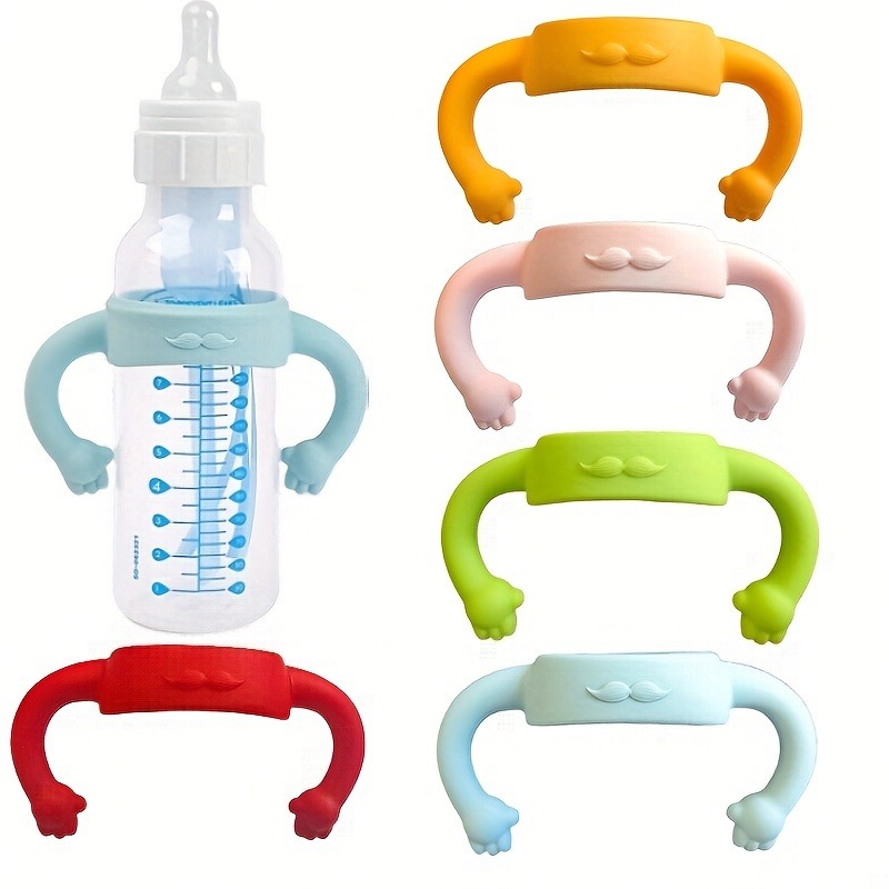 Natural Baby Bottle Handle Silicone Baby Feeding Handle Wide Neck Easy Carry Handle 0