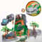 Dinosaur Jurassic Park Playset, Transformer Dino Base, Educational Toy with Dinosaur Models, Truck, Tree Cage Gift for B