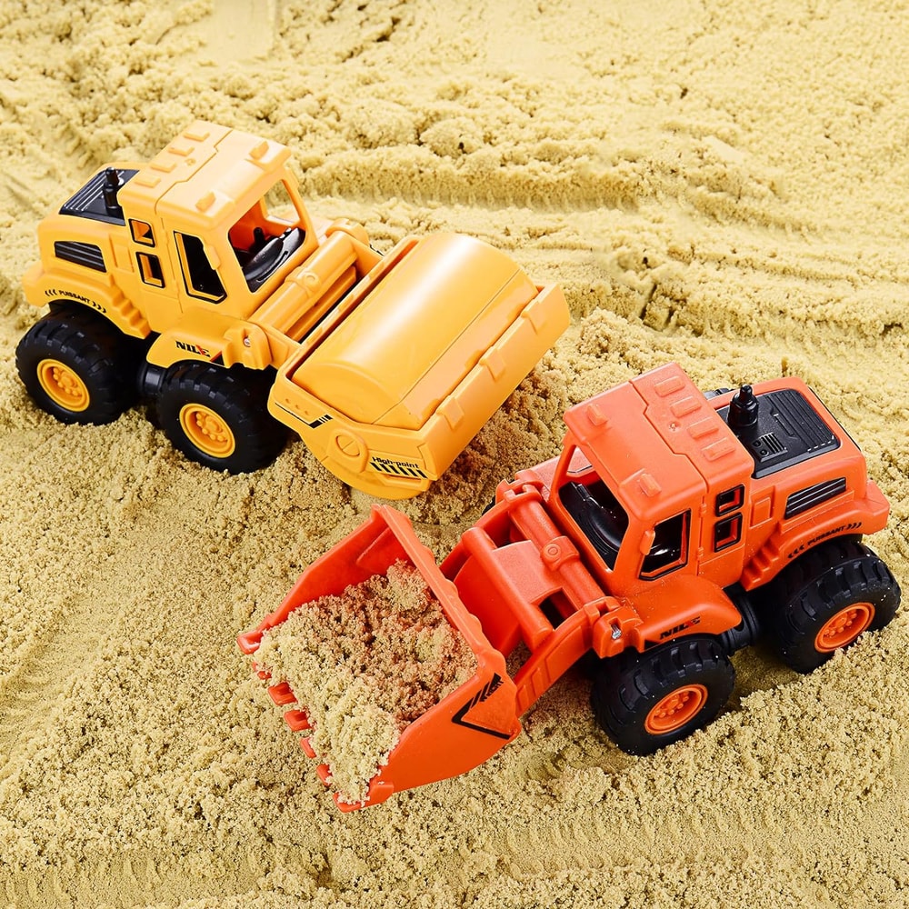 Friction Powered Construction Trucks, Excavator and Sand Toys for 3 Years Old Boys Girls Kids