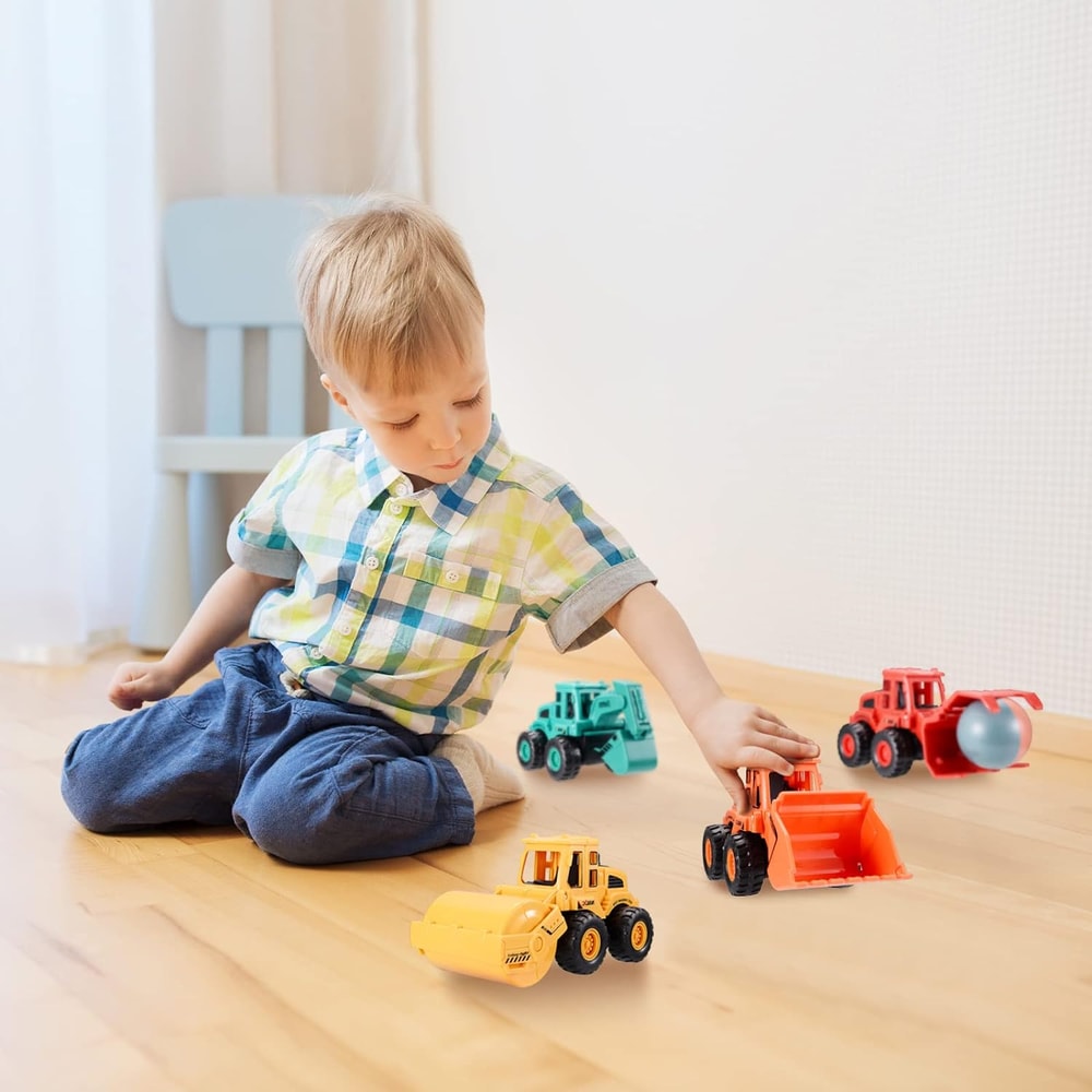 Friction Powered Construction Trucks, Excavator and Sand Toys for 3 Years Old Boys Girls Kids