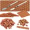 Miniature Brick Scale Model Set, Roof Tiles Wall Bricks, Dollhouse Building Grey/Red with Tools
