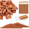 Miniature Brick Scale Model Set, Roof Tiles Wall Bricks, Dollhouse Building Grey/Red with Tools