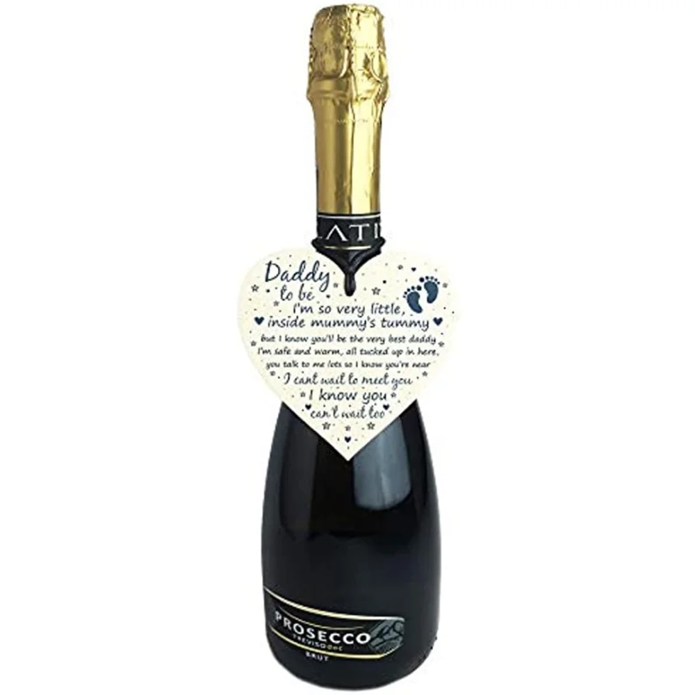 Daddy to Be Wooden Heart Card Sign Gift, Father New Born Baby Son Daughter Plaque