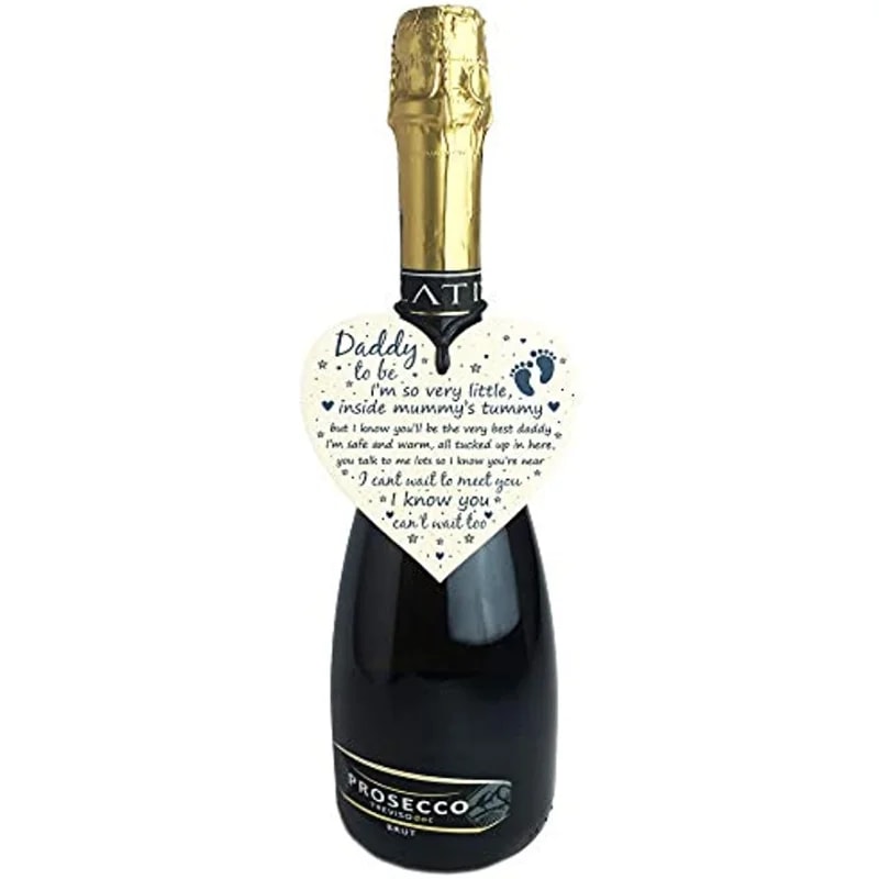 Daddy to Be Wooden Heart Card Sign Gift, Father New Born Baby Son Daughter Plaque