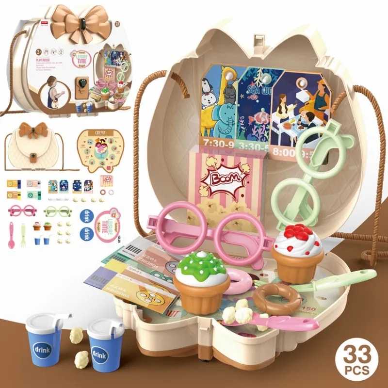 Pretend Play Doctor Kits Girls Makeup Sets With Crossbody Bag Ice Cream Playset For Toddlers 8