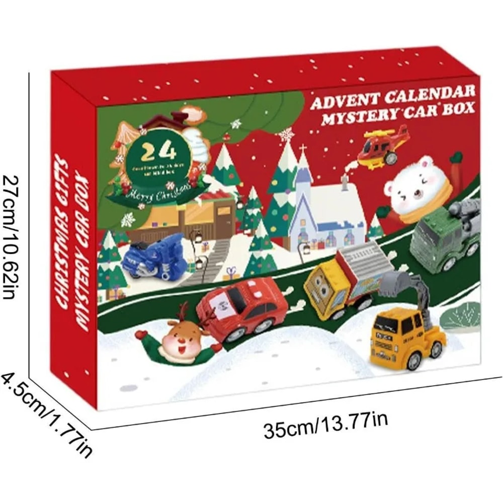 Christmas Countdown Advent Calendar Pull Back Cars Toys Set Kids Large Collection Set Christmas Party Favor