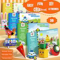 origami paper kit with guiding book, kids craft diy, animal pet projects