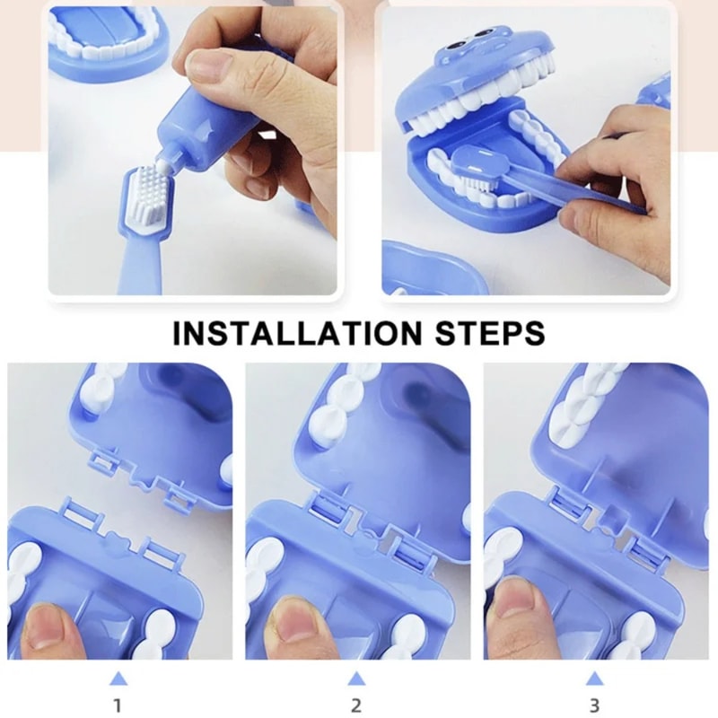 Pretend Toy Medical Kit for Kids, Plastic Simulation Dentist Play Set, Role Play Game for Children