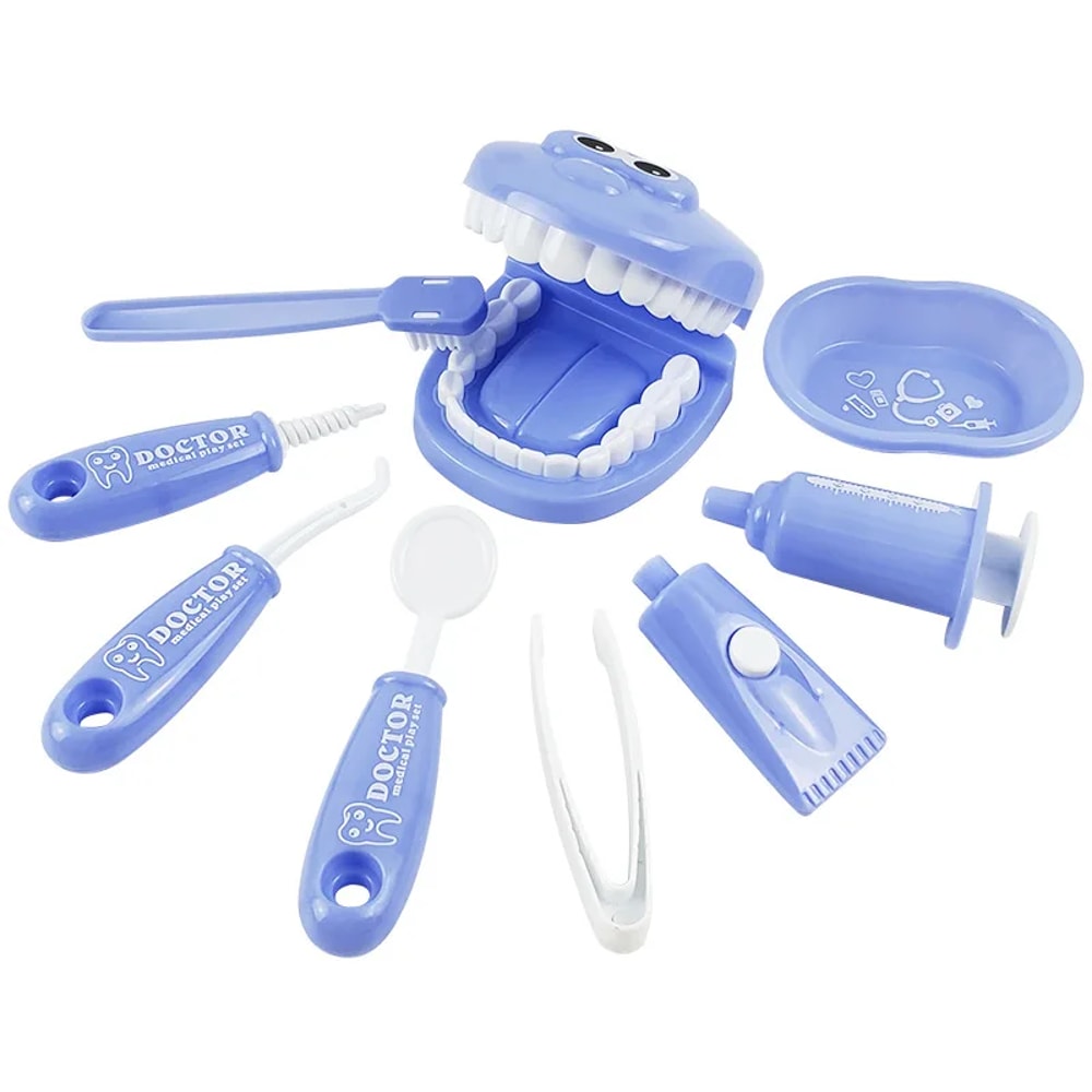Pretend Toy Medical Kit for Kids, Plastic Simulation Dentist Play Set, Role Play Game for Children