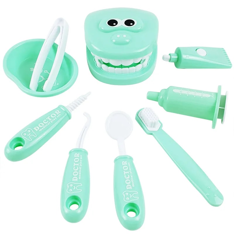 Pretend Toy Medical Kit for Kids, Plastic Simulation Dentist Play Set, Role Play Game for Children