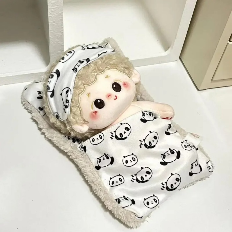 Handcrafted Panda Sleepwear Outfit for Dolls, Compatible with Labubu Cotton Dolls