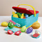 Fruit Toy Cutting Play Food Drink Toy, Pretend Play Simulation Kitchen Set for Kids, Portable Picnic Basket