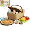 Fruit Toy Cutting Play Food Drink Toy, Pretend Play Simulation Kitchen Set for Kids, Portable Picnic Basket