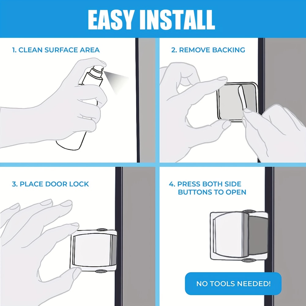 Baby Fall Prevention Door Window Safety Lock, Child Proof Sliding Lock to Protect Kids