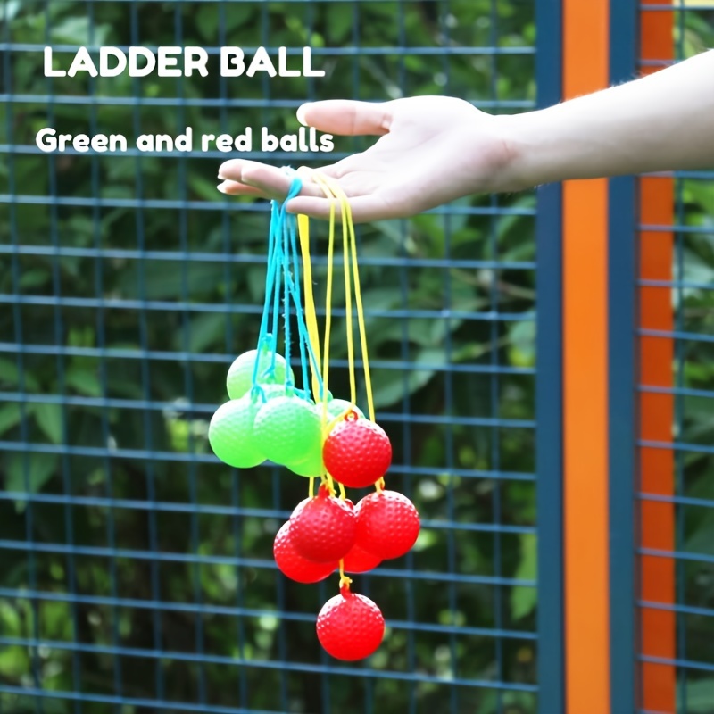 Ladder Ball Toss Game with Balls, Outdoor Family Sports Set for Backyard Fun, Gift for Boys and Girls