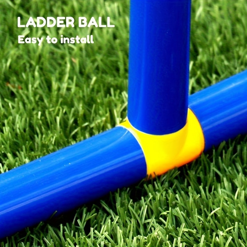 Ladder Ball Toss Game with Balls, Outdoor Family Sports Set for Backyard Fun, Gift for Boys and Girls