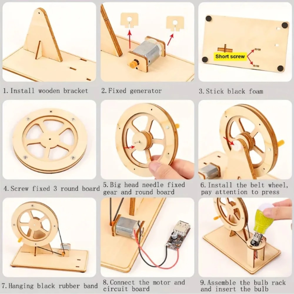 Science Kits for Teens, STEM Toys for Boys and Girls, Hand-Cranked Generator DIY Craft Kit, Fun Educational Gift